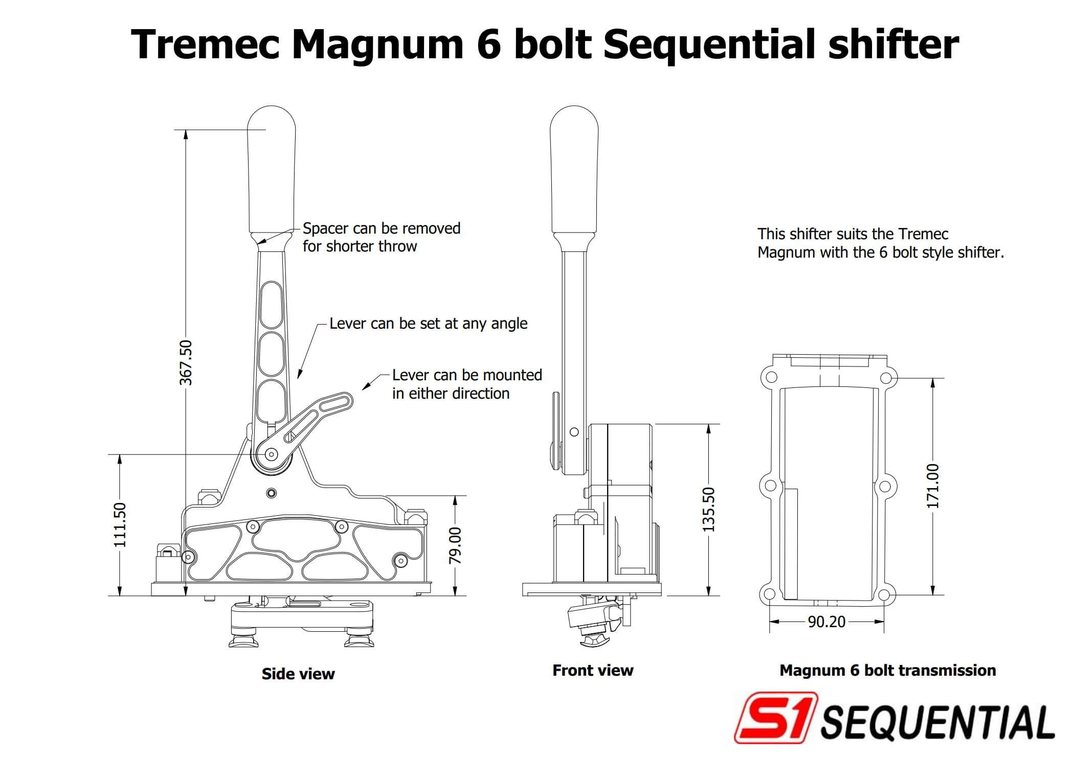 Sequential shifter T56 Magnum bolt on kit S1 Sequential
